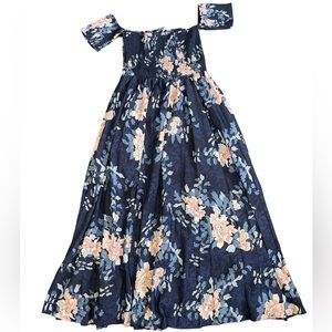 Yoins Women’s Navy Floral Maxi Dress Size Large